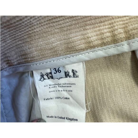A.W.A.K.E. Tan Corduroy High Rise Flared Trousers Size 36/ US 4 - Picture 5 of 5